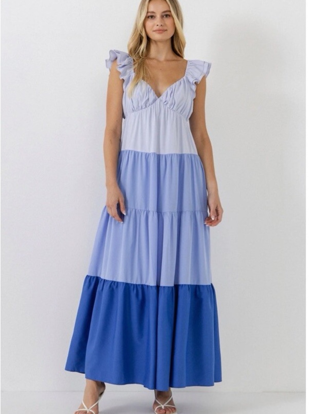 English Factory Blue Color-block Dress, sz Small